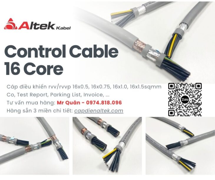 Altek Kabel: Cáp điều khiển 16 lõi Rvv, Rvvp