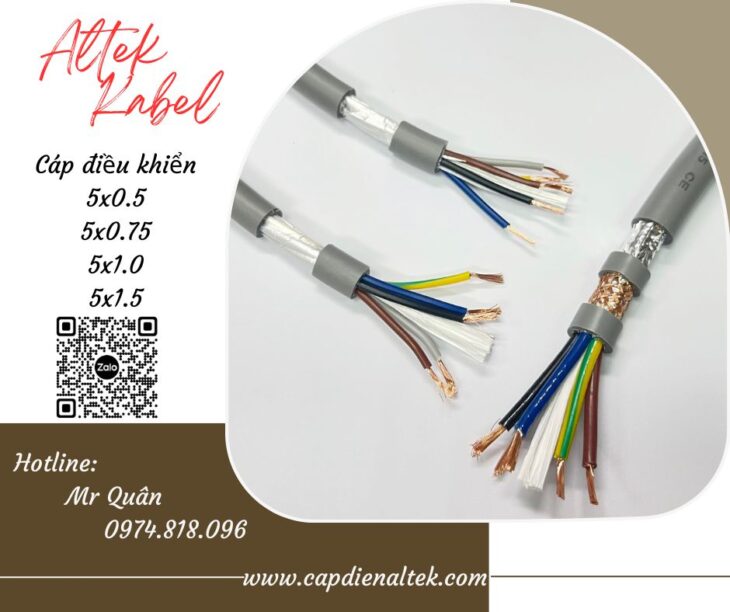Cáp điều khiển Altek Kabel SH-500 5G1.5 – chống nhiễu