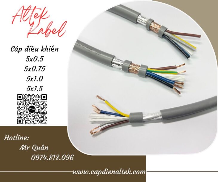 Cáp điều khiển Altek Kabel SH-500 5G1.5 – chống nhiễu