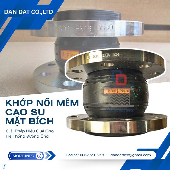 Khớp nối ống mềm, khớp nối mềm mặt bích, khớp nối mềm nối bích chịu nhiệt, khớp chống rung inox