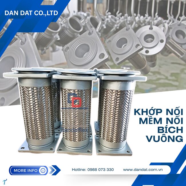 Khớp nối ống mềm, khớp nối mềm mặt bích, khớp nối mềm nối bích chịu nhiệt, khớp chống rung inox