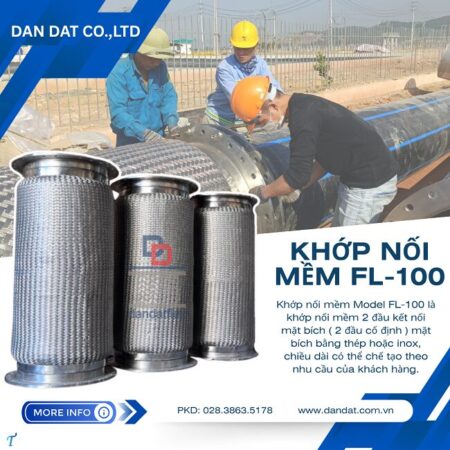 Khớp nối ống mềm, khớp nối mềm mặt bích, khớp nối mềm nối bích chịu nhiệt, khớp chống rung inox