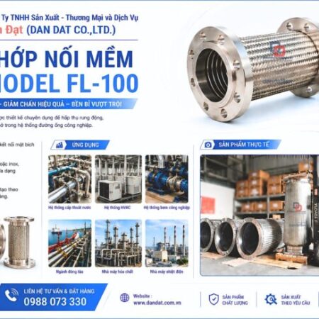 Khớp Nối Mềm FL100/ Khớp Nối Mềm FL200/ Khớp Nối Mềm Công Nghiệp/ Khớp Nối Mềm 2 Đầu Nối Bích