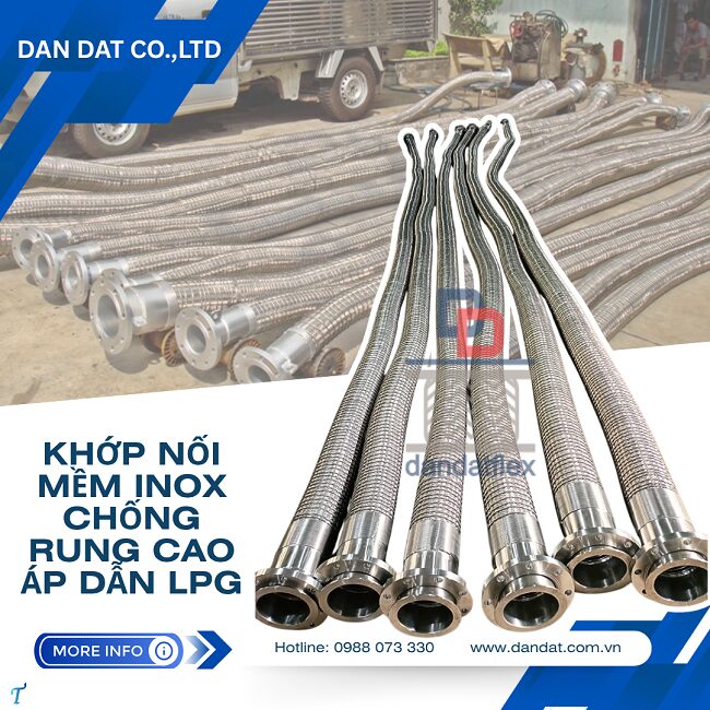 Khớp nối ống mềm, khớp nối mềm mặt bích, khớp nối mềm nối bích chịu nhiệt, khớp chống rung inox