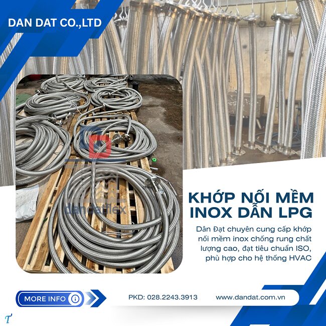 Khớp nối ống mềm, khớp nối mềm mặt bích, khớp nối mềm nối bích chịu nhiệt, khớp chống rung inox