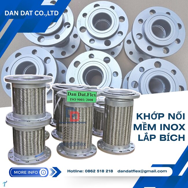 Khớp Nối Mềm FL100/ Khớp Nối Mềm FL200/ Khớp Nối Mềm Công Nghiệp/ Khớp Nối Mềm 2 Đầu Nối Bích