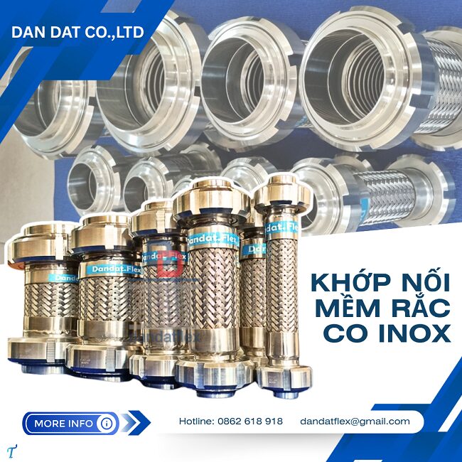 Khớp nối mềm inox nối ren,khớp nối ren công nghiệp,khớp chống rung mặt bích,khớp nối giảm chấn inox