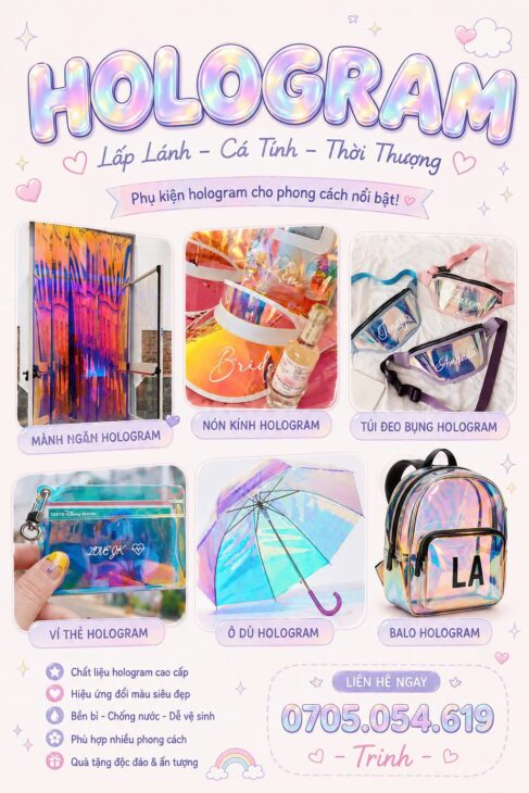 Màng nhựa pvc hologram đổi màu kỳ ảo, bền bỉ, chống nước