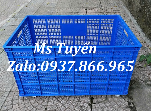 Sọt có bánh xe dưới đáy quay 360độ, sọt kéo hàng trong nhà xưởng