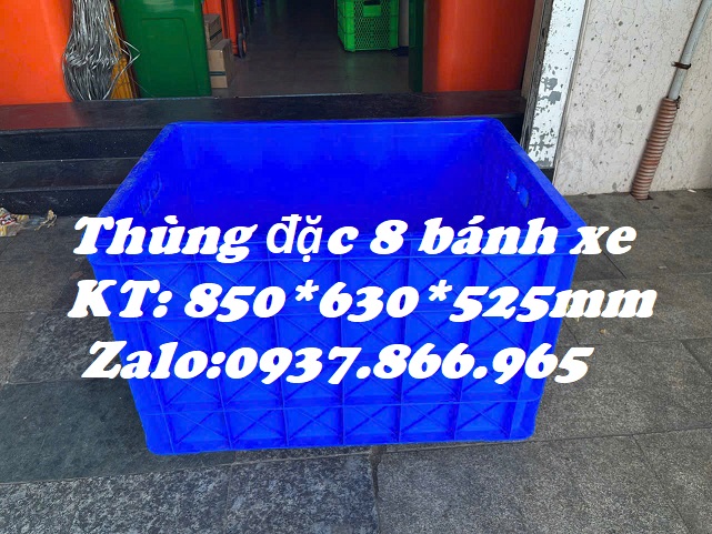Sọt ship hàng, thùng nhựa có 8 bánh xe, sọt công nghiệp, giá sọt có bánh xe