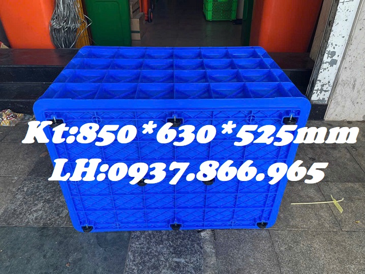 Sọt ship hàng, thùng nhựa có 8 bánh xe, sọt công nghiệp, giá sọt có bánh xe
