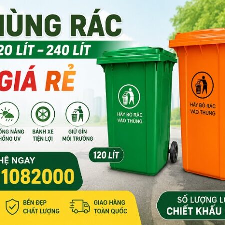 Cung cấp thùng rác nhựa HDPE 120 lít, 240 lít, 660 lít- hàng chất lượng giá rẻ tại cần thơ- lh 0911