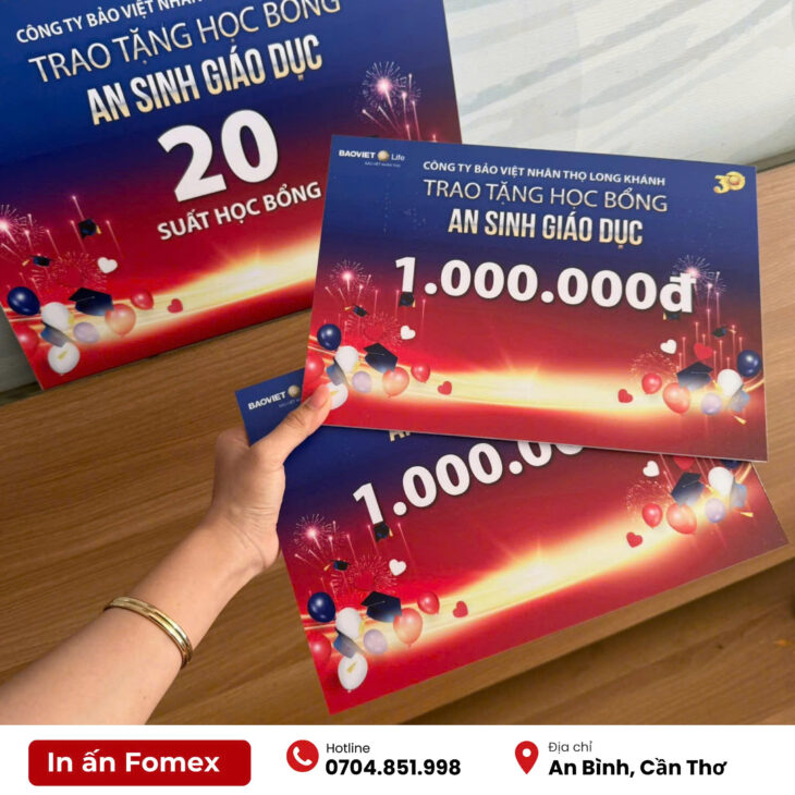 IN BẢNG TRAO GIẢI CẦN THƠ