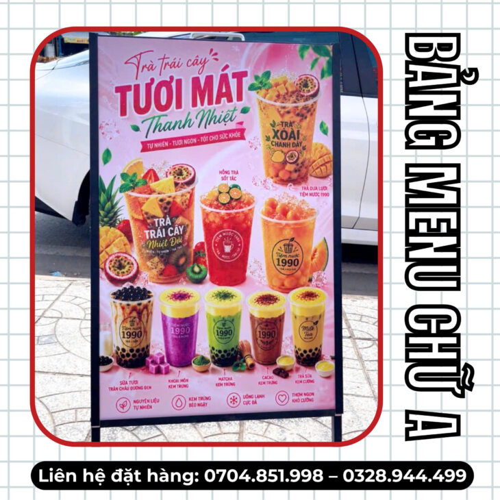 BẢNG MENU CHỮ A GIÁ TỐT
