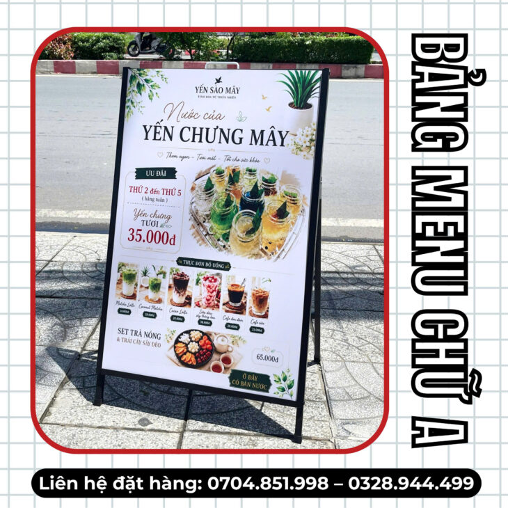 BẢNG MENU CHỮ A GIÁ TỐT