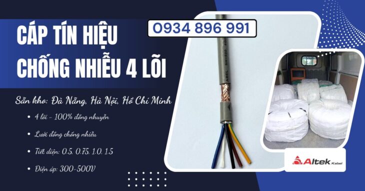 Cáp Điều Khiển 4×1.5 Chất Lượng Cao – Sẵn Hàng Cần Thơ, Long An, Bình Thuận