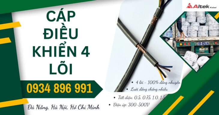Cáp Điều Khiển 4×1.5 Chất Lượng Cao – Sẵn Hàng Cần Thơ, Long An, Bình Thuận