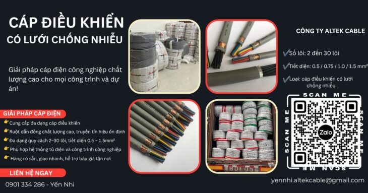 Báo Giá Cáp Điều Khiển Có Lưới Chống Nhiễu ALTEK KABEL | Đồng 100%, Chống Nhiễu Hiệu Quả Cho Công Ng