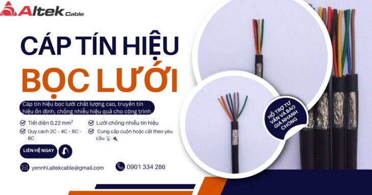 Cáp Tín Hiệu Chống Nhiễu 0.22 mm² 2, 4, 6, 8 Lõi Altek Kabel Chính Hãng Cáp Tín Hiệu Chống Nhiễu 0.22 mm² 2, 4, 6, 8 Lõi Altek Kabel Chính Hãng