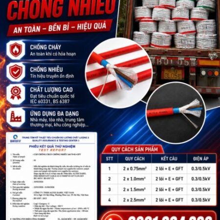 Cập Nhật Giá Cáp Chống Cháy Chống Nhiễu ALTEK KABEL Cho Công Trình Cập Nhật Giá Cáp Chống Cháy Chống Nhiễu ALTEK KABEL Cho Công Trình