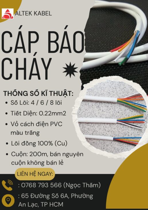 CẦN BÁN Cáp Báo Cháy ALTEK KABEL 0.22mm2 4/6/8 lõi