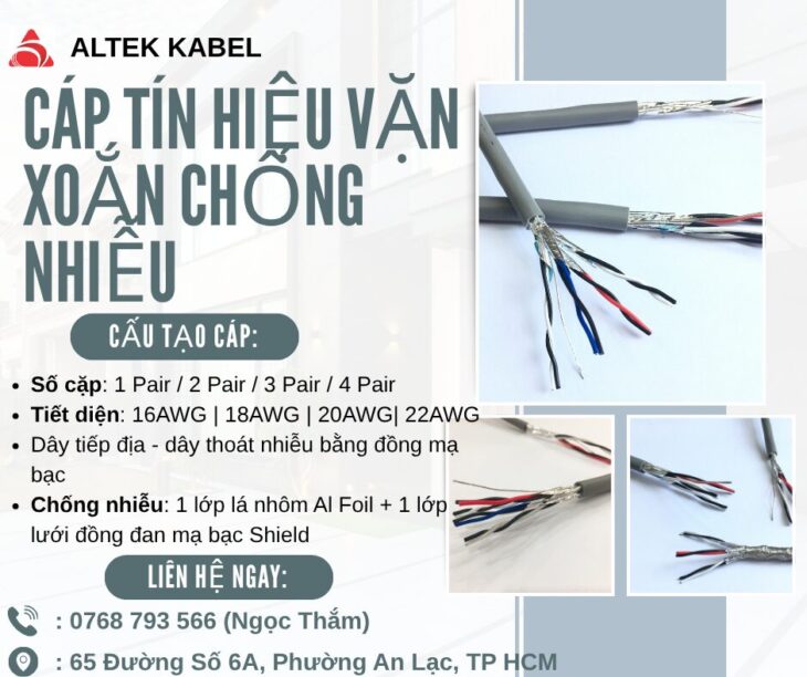 CẦN BÁN Cáp Tín Hiệu Vặn Xoắn Chống Nhiễu ALTEK KABEL