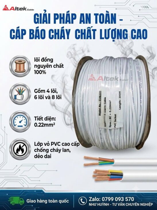 Cáp Tín Hiệu Báo Cháy Altek Kabel