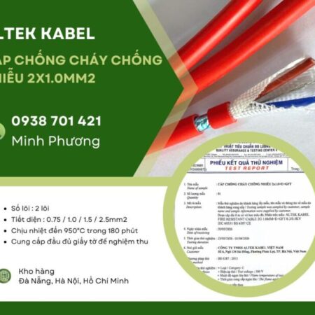 Báo giá cáp chống cháy chống nhiễu 2×1.0mm2 mới nhất Đà Nẵng, Quy Nhơn, Tuy Hòa