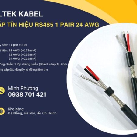 Cáp tín hiệu RS485 1 Pair 24AWG – Truyền tín hiệu ổn định Đà Nẵng, Huế, Bình Định