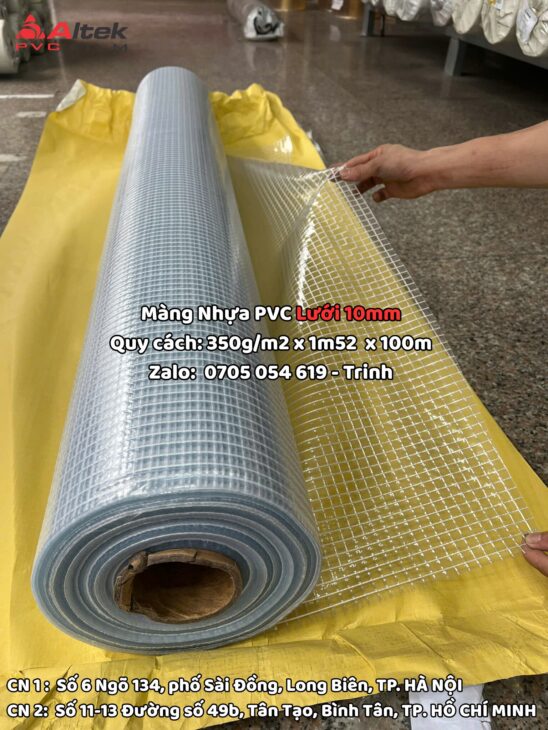 Cuộn nhựa pvc lưới 10mm bền chắc, đa dạng ứng dụng