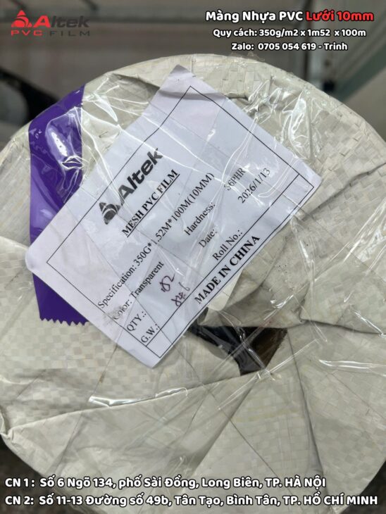 Cuộn nhựa pvc lưới 10mm bền chắc, đa dạng ứng dụng