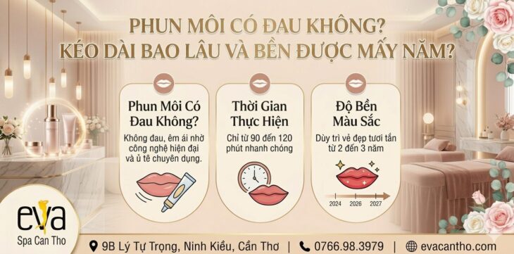 Phun Môi Có Đau Không? Kéo Dài Bao Lâu Và Bền Được Mấy Năm? Phun Môi Eva Spa Cần Thơ