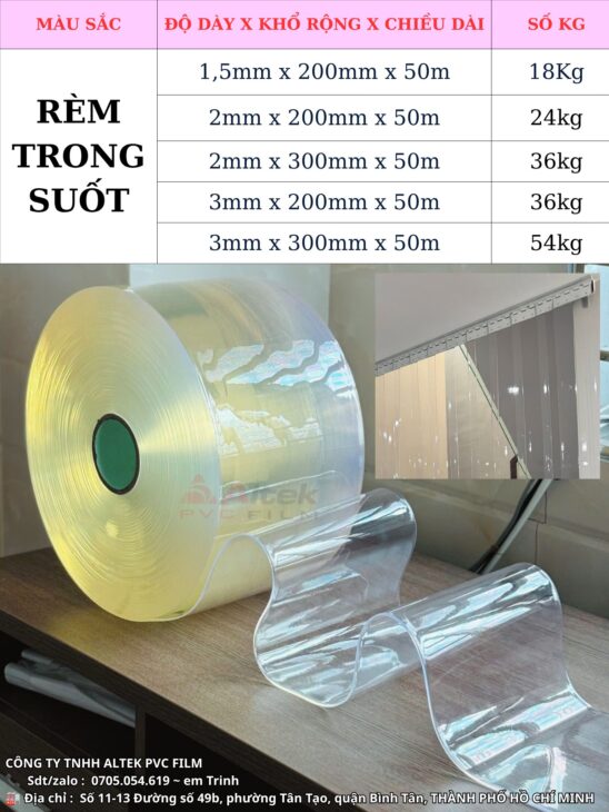 Rèm nhựa trong & vàng – phù hợp nhà xưởng, kho lạnh, cửa hàng