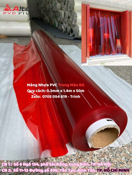Màng nhựa pvc trong màu tô điểm cho không gian, liên hệ
