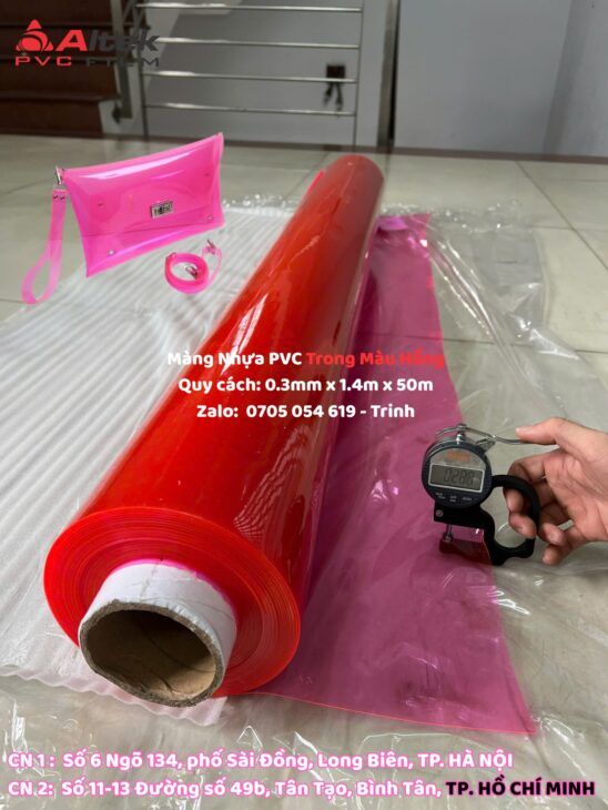 Màng nhựa pvc trong màu tô điểm cho không gian, liên hệ