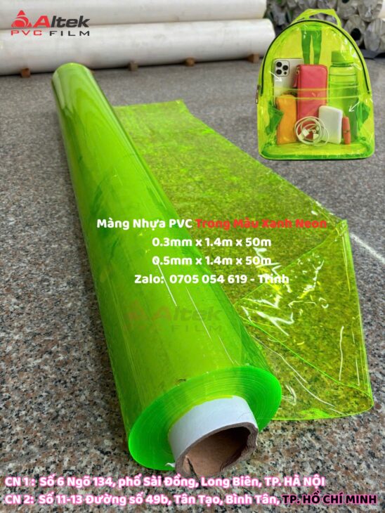 Màng nhựa pvc trong màu tô điểm cho không gian, liên hệ