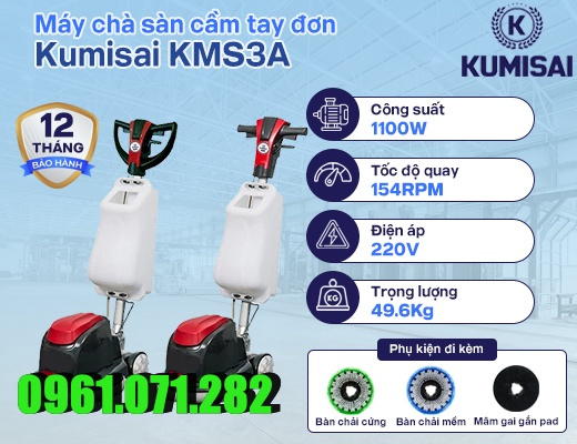 Máy chà sàn cầm tay đơn Kumisai KMS3A