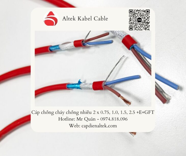Cáp chống cháy chống nhiễu 2×0.75 FR2075GFT