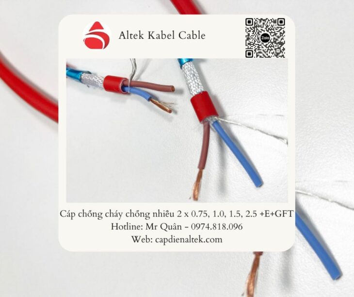 Cáp chống cháy chống nhiễu 2×0.75 FR2075GFT