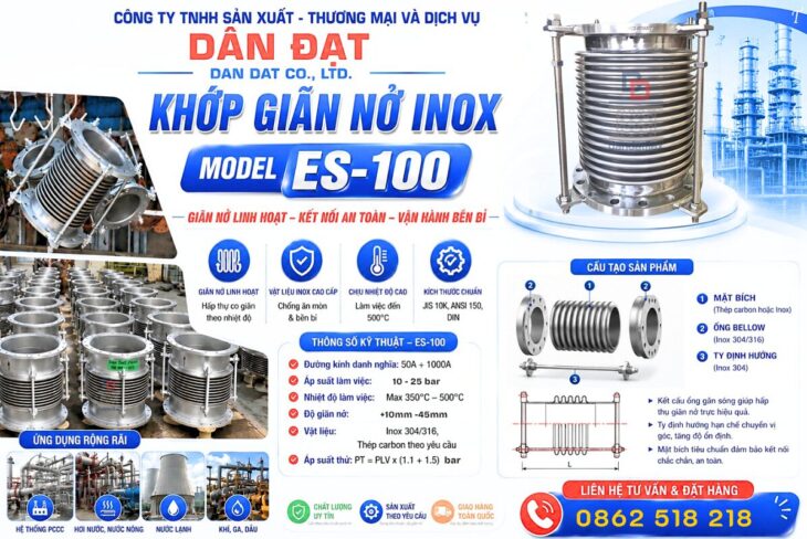 Khớp giãn nở inox pasty/ khớp giãn nở ES-100/ khớp giãn nở ES-200/ khớp nối giãn nở nhiệt/khopnoimem