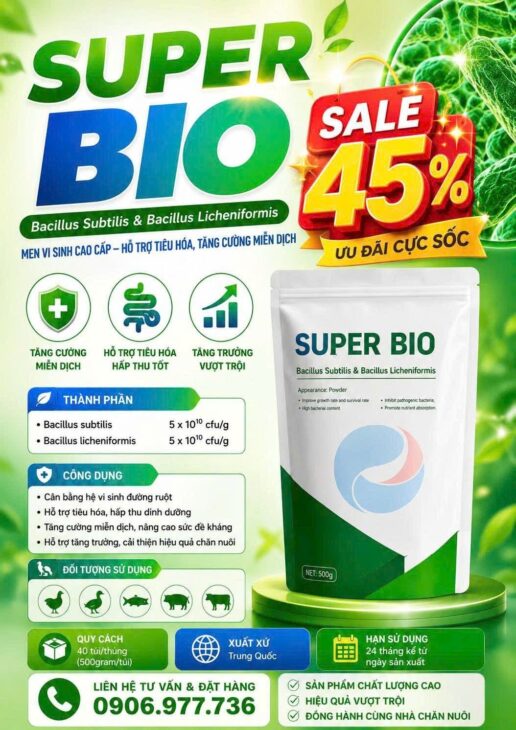 Men vi sinh bacillus giảm giá 45%