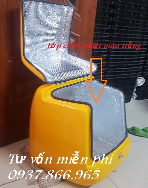Thùng giao đồ ăn vặt, thung ship, thùng composite, giá thùng chở hàng bao nhiêu