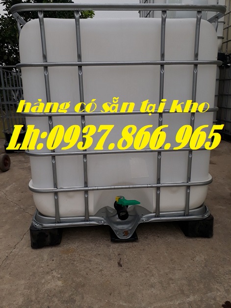 Thùng chứa dung dịch lỏng cỡ lớn, thùng ibc, tank có khung thép hàng cũ