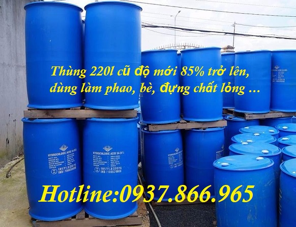 Phuy cũ, phuy nhựa, phuy nắp kín cũ, phuy làm bè, phuy làm nhà nổi