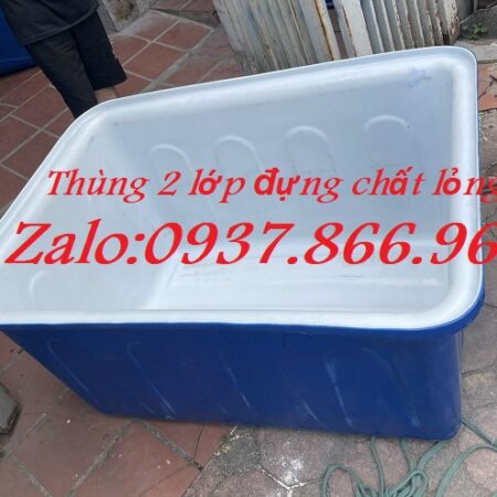 Bồn 2 lớp, Thùng đựng hóa chất có 2 lớp, thùng dung tích 500l