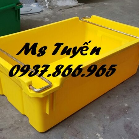 Thùng có quai sắt đựng đồ cơ khí, khay có quai xách, thùng nhựa có quai sắt