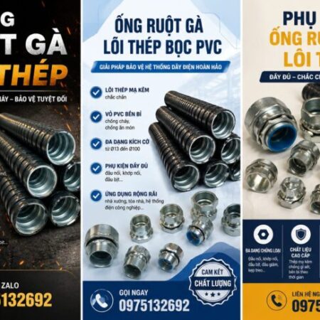 Ống ruột gà lõi thép bọc PVC – Bảo vệ dây cáp chắc chắn, linh hoạt