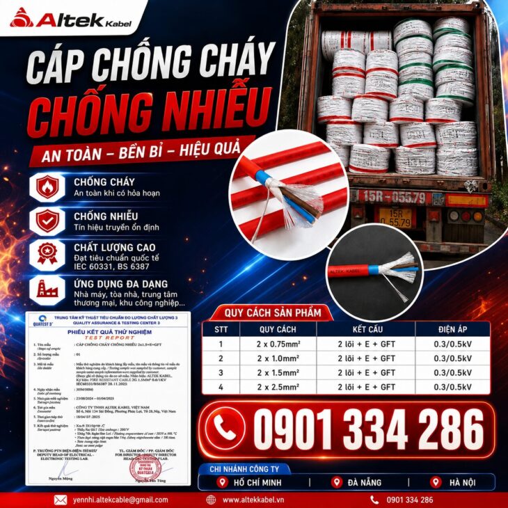 Cáp Chống Cháy Chống Nhiễu ALTEK KABEL – Giải Pháp Cho Hệ Thống PCCC