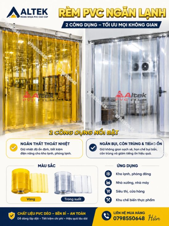 Rèm nhựa PVC ngăn lạnh- hàng sẵn kho, giao nhanh toàn quốc
