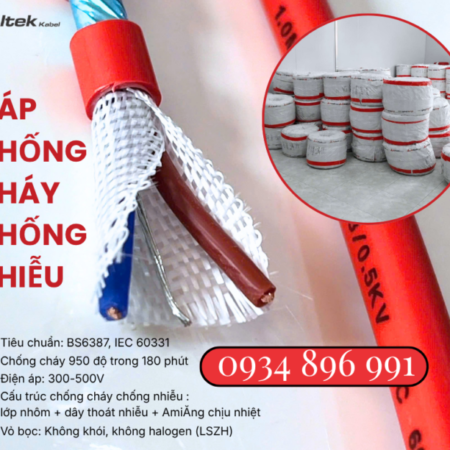 Cáp Chống Cháy Chống Nhiễu 2 X1.0 Đạt Chuẩn Bs6387, Iec 60331 Thanh Hóa, Nghệ An, Hà Tĩnh.